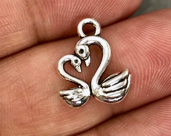 20mm 10 Pack Swan Jewelry Charms For Jewelry Making Bulk Pack CHA1211