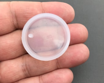 2/4Pcs Round Shape Pendant Clear Silicone Mold for Resin Jewelry Pendant Making, 28mm - RES1004