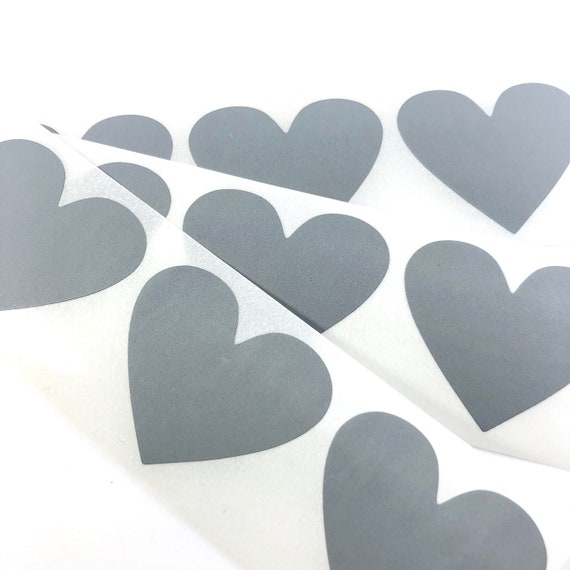 Gray 3 Heart Scratch Off Stickers Pack of 50
