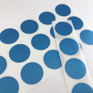 Lot de 100 autocollants promotionnels ronds à gratter bleus, 2,5 cm - EMB1060