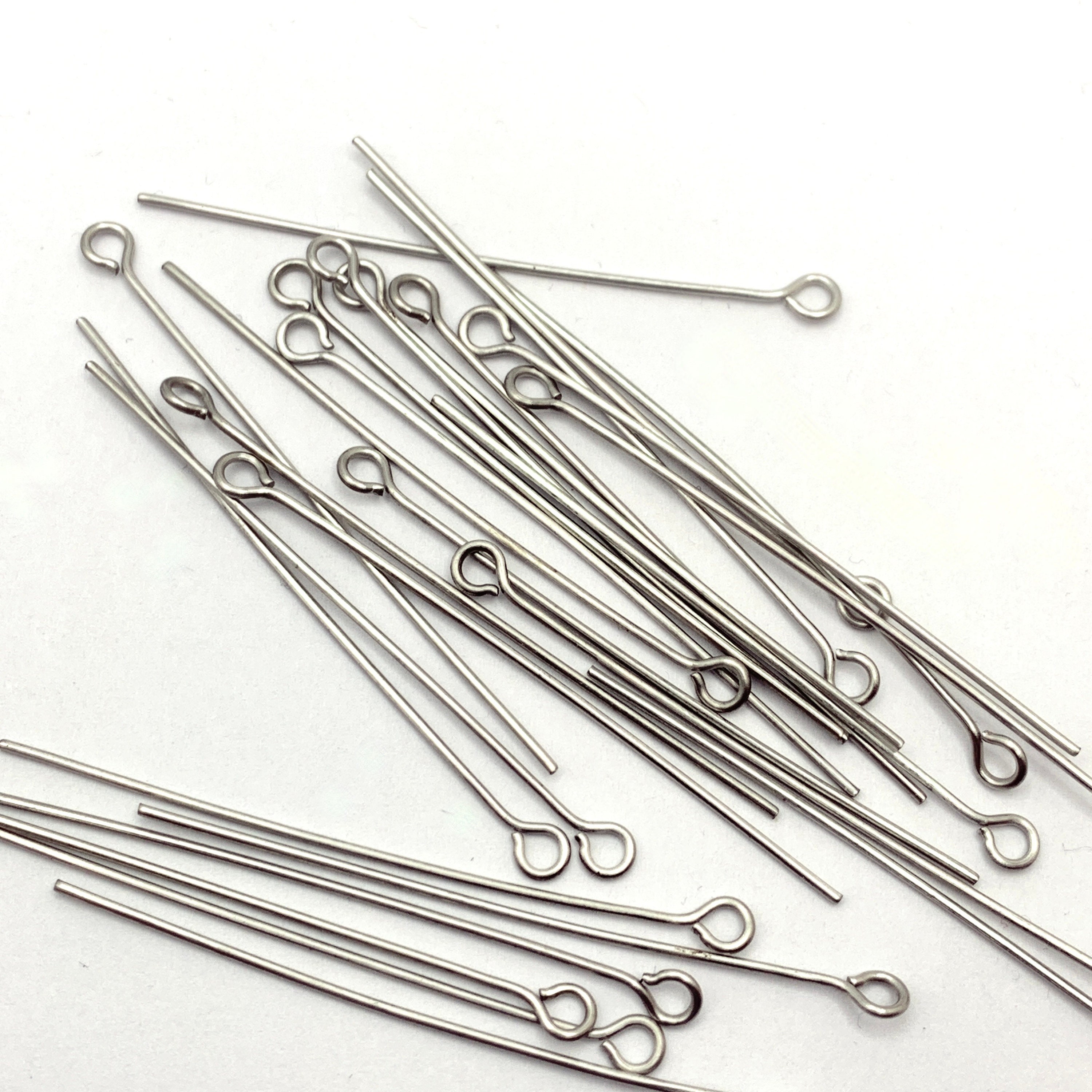 100/200Pcs Stainless Steel Eye Pins, 45mm 1.75 inches - FIN1242