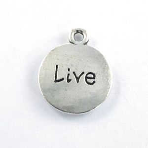 9/18Pcs Live Silver Pendant Charms, 17mm, Jewelry Making Supplies, Bulk Pack CHA1641