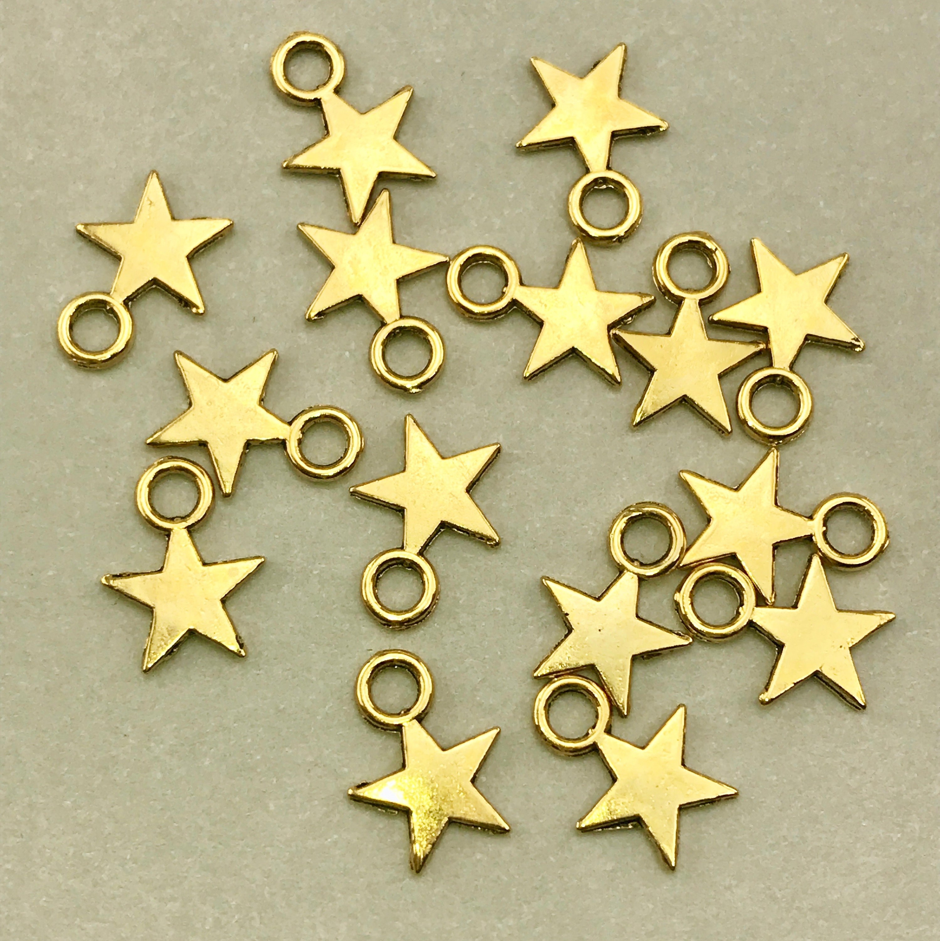 45 Star Charms Antique Gold Finish Jewelry Making Pendant Etsy