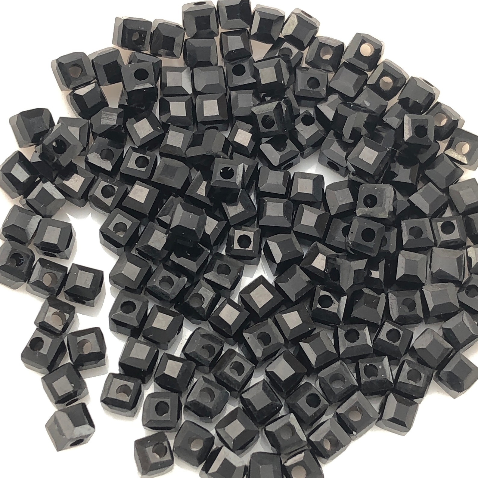 280 Pack 3mm Square Black Faceted Crystal Beads Bulk Pack Etsy