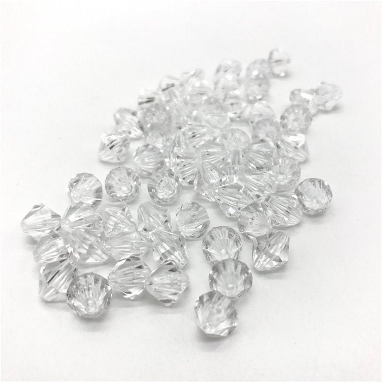 200 Pack 6mm Clear Acrylic Bicone Beads Bulk Pack Beads Etsy