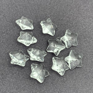 10/20Pcs Glass Star Charms, Clear Jewelry Making Pendant Charms, Bulk Pack CHA1846