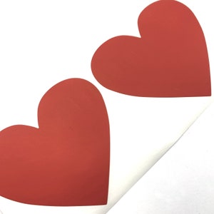 Lot de 24 grands autocollants promotionnels à gratter coeurs rouges, 8 cm - EMB1151