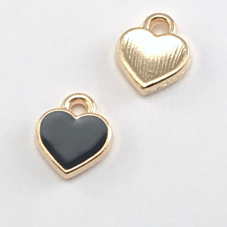 30 Pack Enamel Black Heart Charms for Jewelry Making 7mm Bulk Etsy