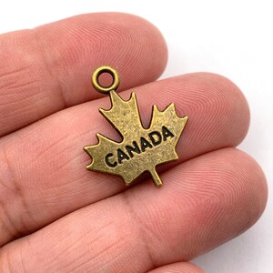 5/10Pcs Canada Maple Leaf Jewelry Making Charms, Bronze Colour, Bulk Pack, 22mm  CHA1888