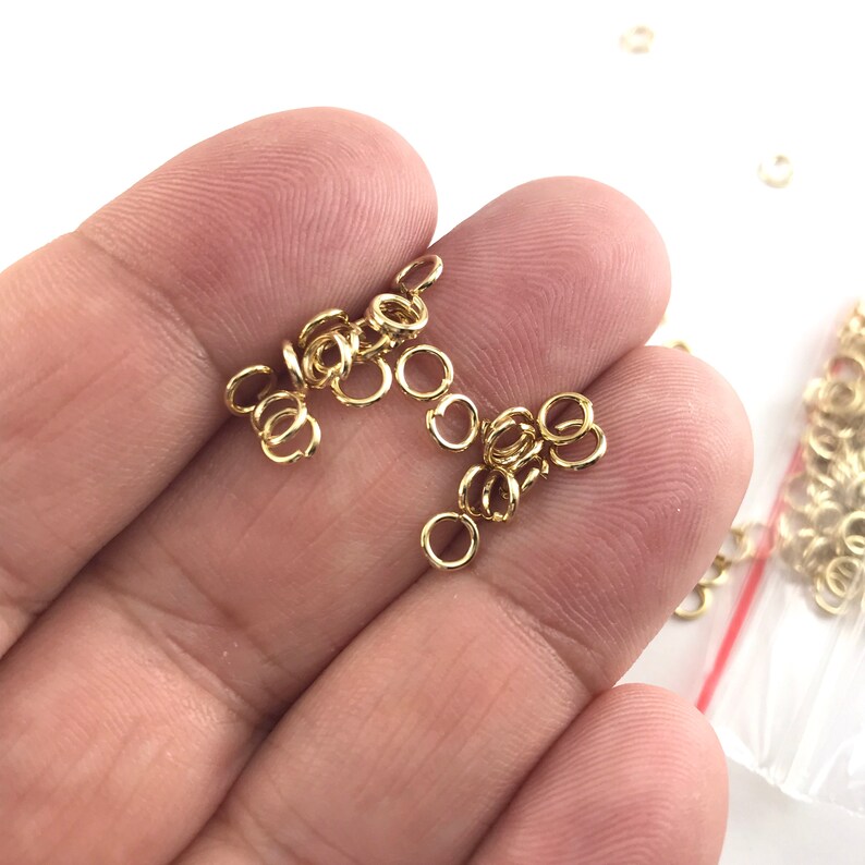 FIN1064 1000 Pack 4mm Gold Colour Open Jump Rings Bulk Pack Jewelry Findings