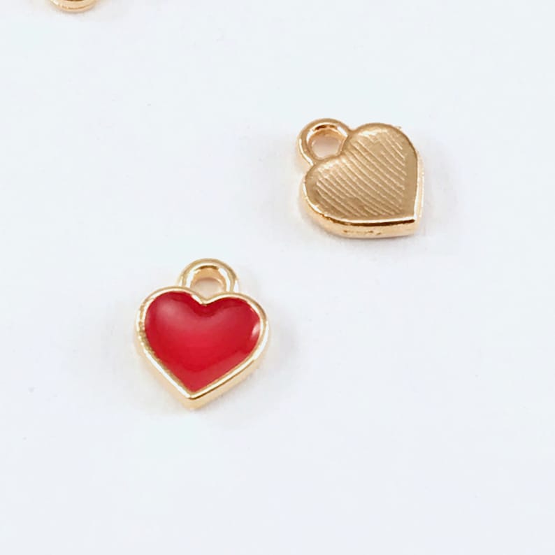 30 Pack Enamel Red Heart Charms for Jewelry Making 7mm Bulk Etsy
