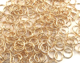 500/1000Pcs 6mm Light KC Gold Open Jump Rings,  Bulk Pack Jewelry Findings - FIN1065