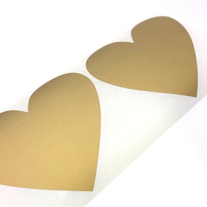 Lot de 24 grands autocollants promotionnels coeurs dorés à gratter, 8 cm - EMB1117