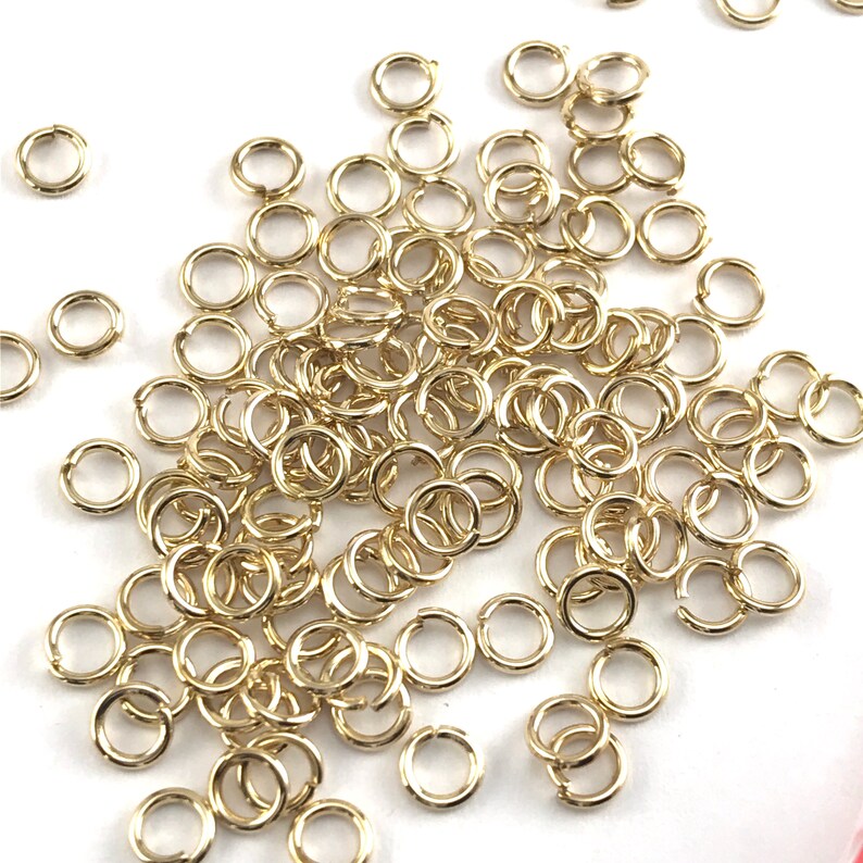 FIN1064 1000 Pack 4mm Gold Colour Open Jump Rings Bulk Pack Jewelry Findings