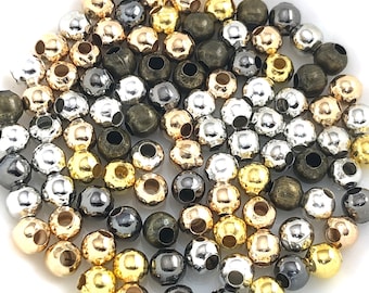100/200Pcs 4mm Multi Colour Metal Seed Jewelry Beads, Bulk Pack, BEA1272