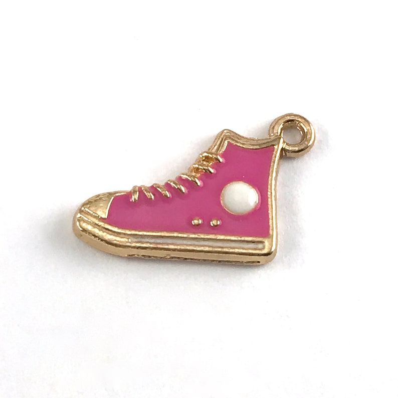 10 Pack Pink High Top Running Shoes Enamel Pendant Charms Etsy