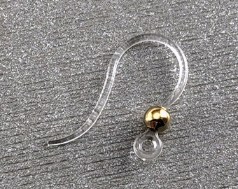 10/20Pcs 17mm Hypoallergenic Plastic Earring Hooks with Stainless Steel Bead, Jewelry findings - FIN1119