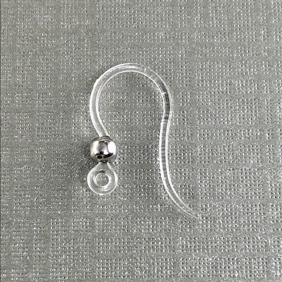 10/20pcs 17mm Hypoallergenic Plastic Earring Hooks With Stainless