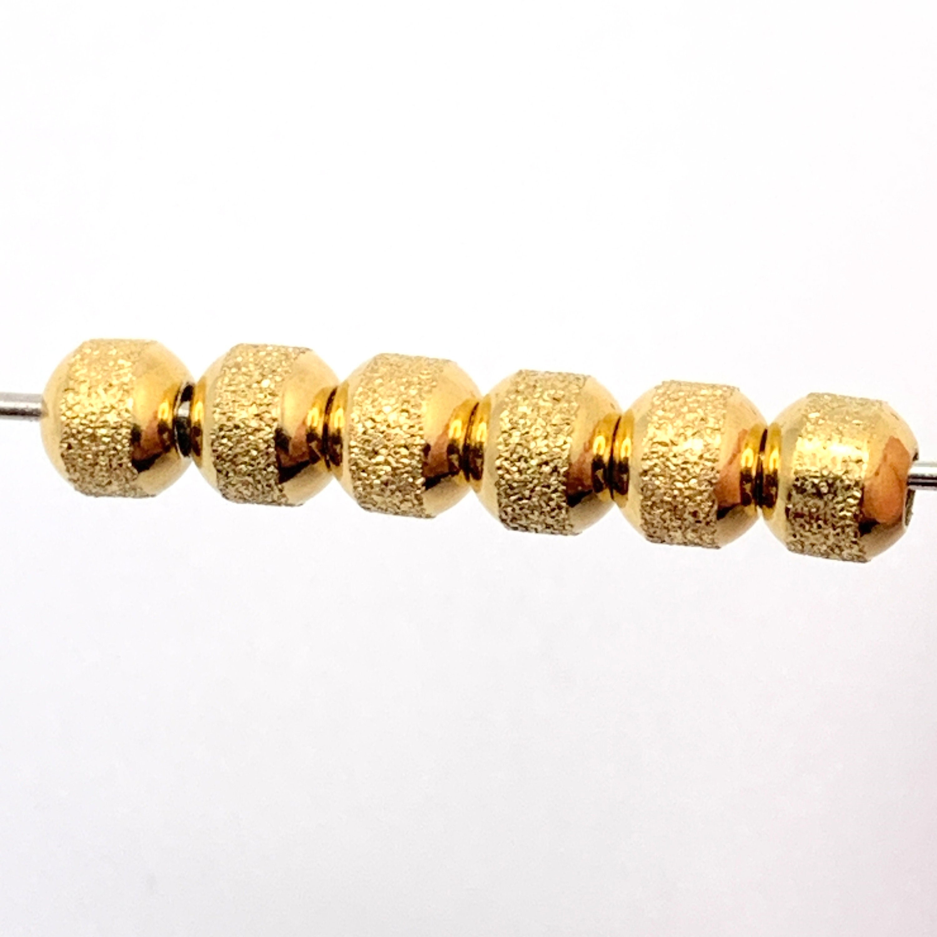 100 Gold Beads - 4mm Gold Ball Beads - Gold Plated Round Beads - Spacer  Beads - Gold Metal Beads (FS92)