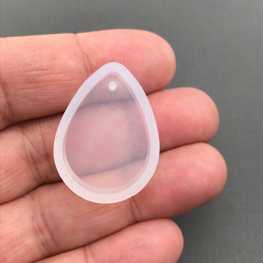 2/4pcs Drop Shape Pendant Clear Silicone Mold for Resin Jewelry Pendant