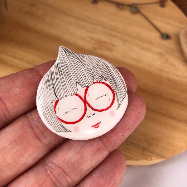 Broche Bouille en argile polymère fait main poétique