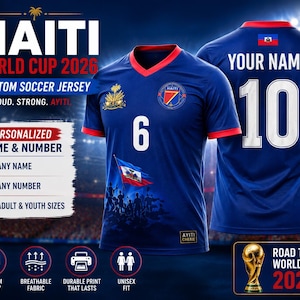 Limited Edition Haiti World Cup Soccer Jersey – Football Shirt image 3
