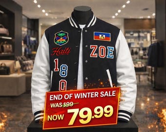 Haiti Flag Patch Varsity Jacket – Embroidered Heritage Style