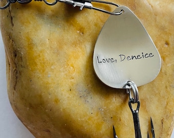 Add stamping to the back of any fish hook or guitar pick