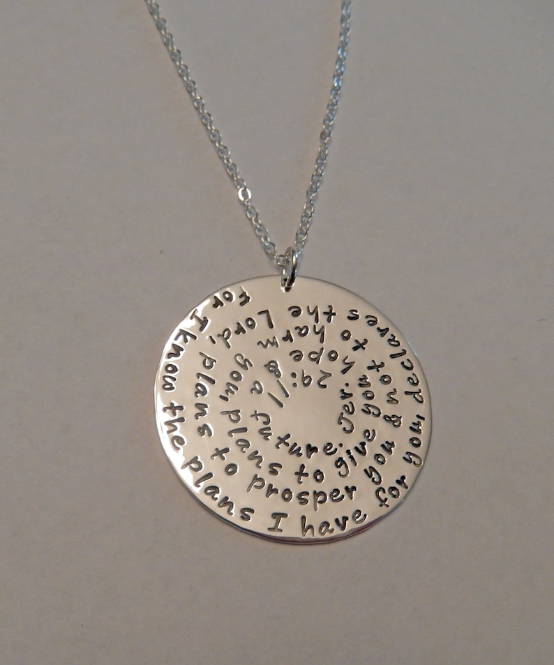Jeremiah 2911 Necklace Hand Stamped Bible Verse Necklace Etsy