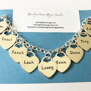 Hand Stamped Sterling Silver Heart Lock Charm Bracelet or Anklet ~ 7&quot;, 8&quot;, or 9&quot; Small-Extra Extra Large Wrist ~ Heart Lock Bracelet
