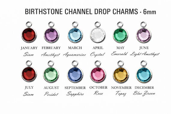 Swarovski Birthstone Charm with Sterling Silver Jump Ring