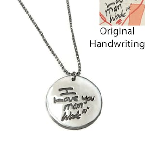 Actual Handwriting Necklace .999 Fine Silver ~ Single or Double Sided