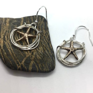 Starfish in hoop earrings