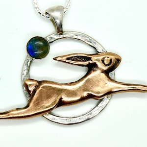 Hare in the moon necklace