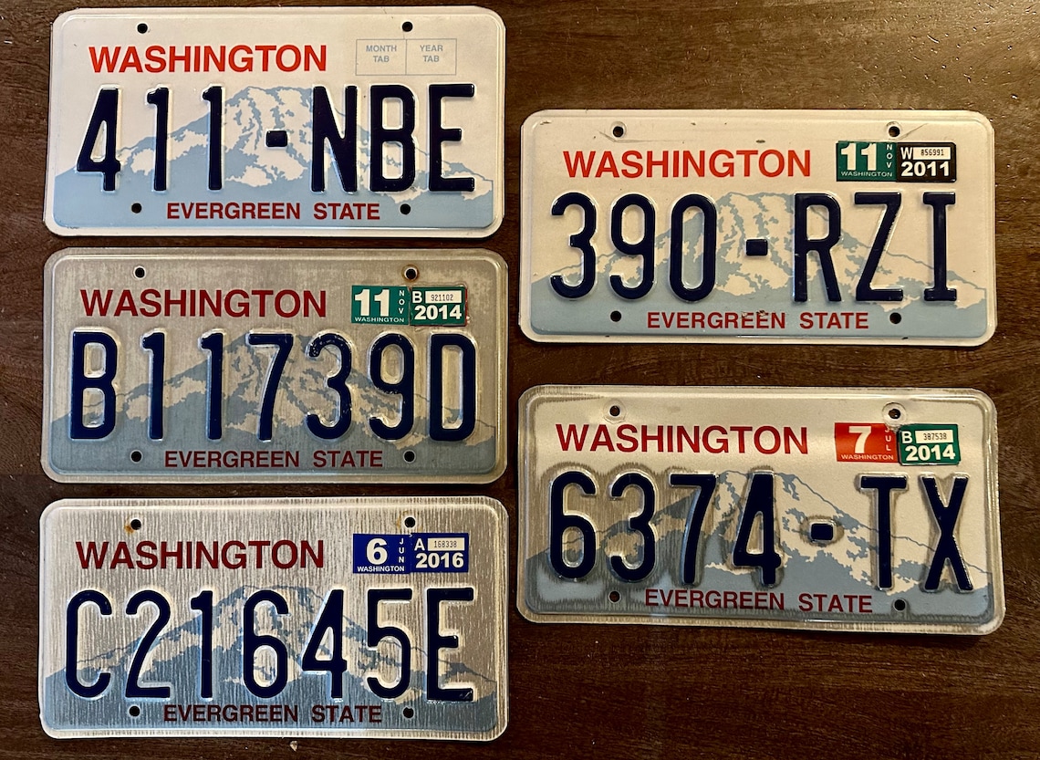 Washington License Plates. Evergreen State License Plates Etsy