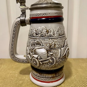Vintage vehicle beer stein by Avon. 1979. Handcrafted in Brazil.