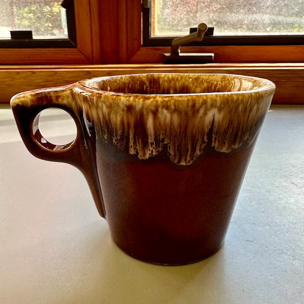 Vintage 1950’s Pottery Brown Drip Coffee Mug, replacement mug