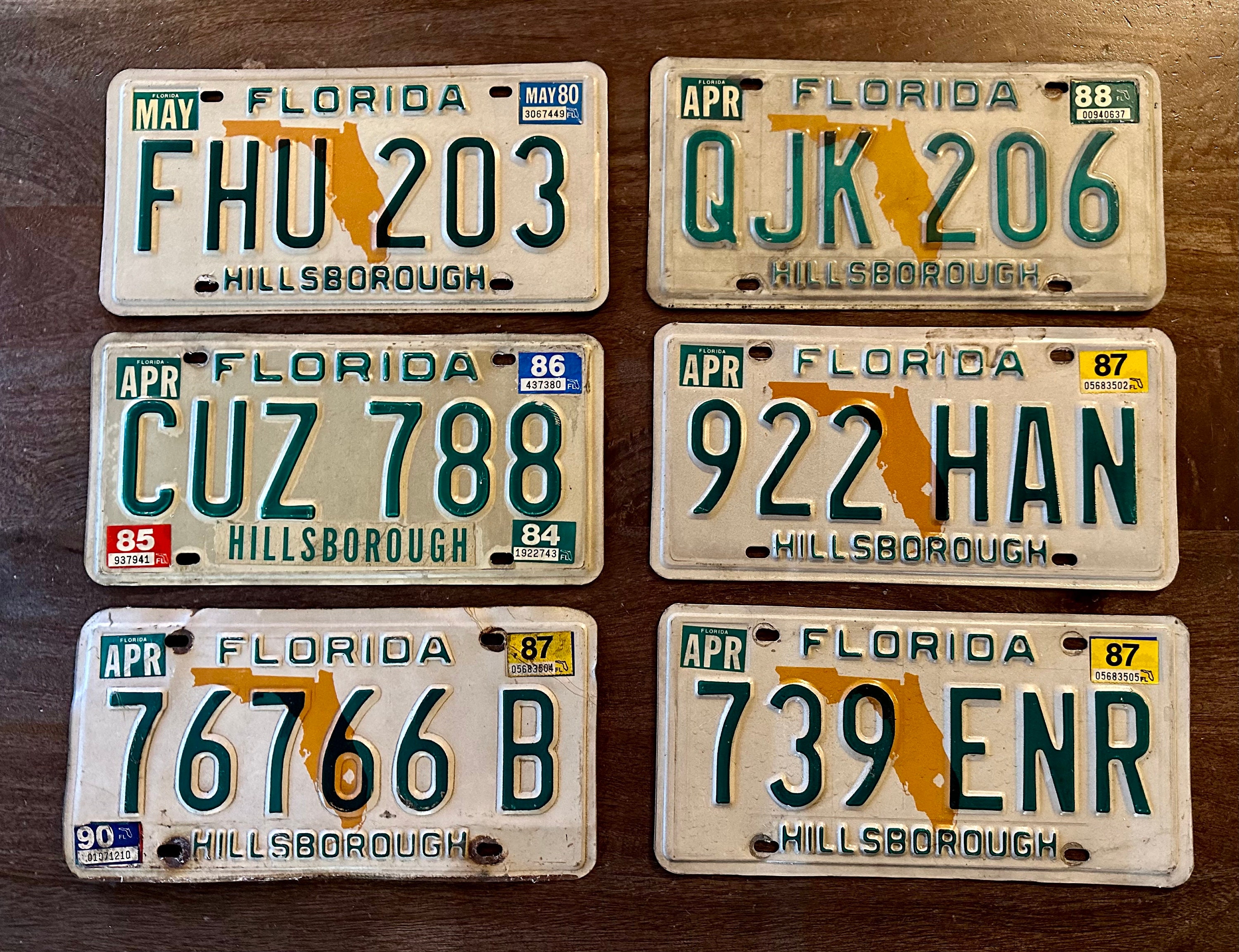 Florida- Hillsborough License Plates 1980's - Etsy