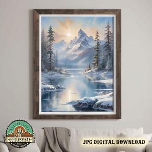 Crystal Clear Winter Scene Digital Art | Ethereal Winter Collection | Printable Wall Art for Home Décor | Instant Download