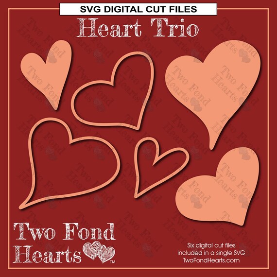 Primitive Hearts SVG Cut File Heart Cut Files Heart Die Cuts Etsy