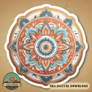 Digital herunterladbarer Boho Medaillon Aufkleber | Boho Dekor | Mandala Aufkleber | Digitale Kunst Clipart