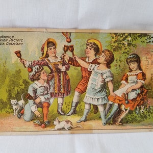 Cartão Comercial Union Pacific Tea Co. de 1800; Cartão comercial antigo; Propaganda de chá antigo; Cartões publicitários antigos