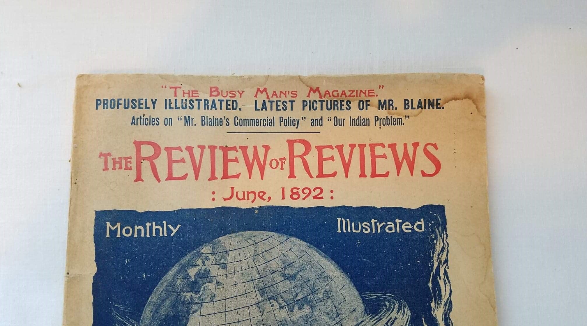 June 1892 The Review of Reviews Antique Magazine Vintage U.S Etsy