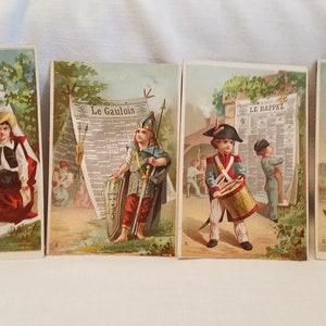 1800's French Trading Cards; Victorian Era Trading Cards; Collectible French Cards; Antique Paper Ephemera
