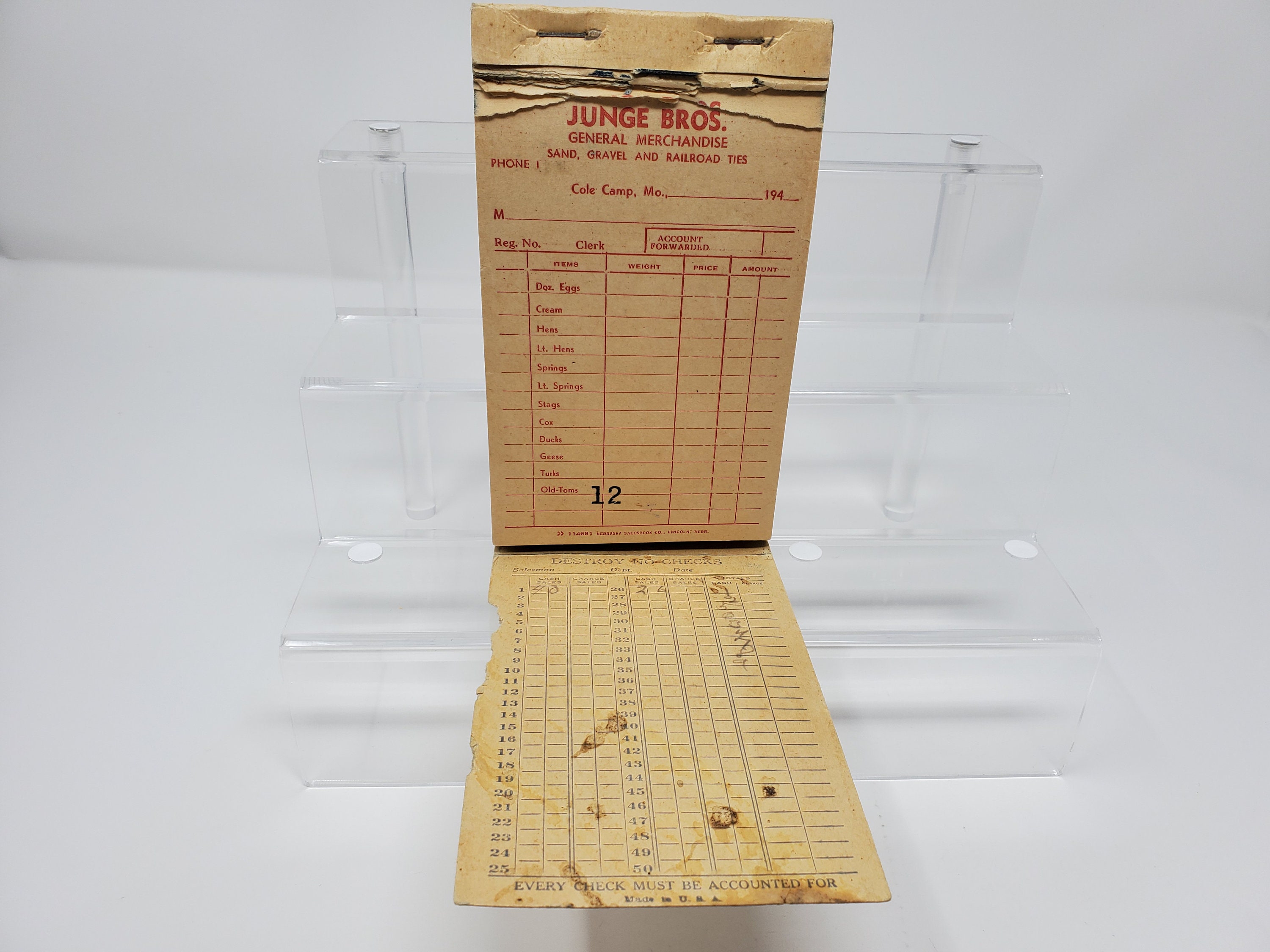 1940's Carbon Ticket Book 1940's General Merchandise Etsy