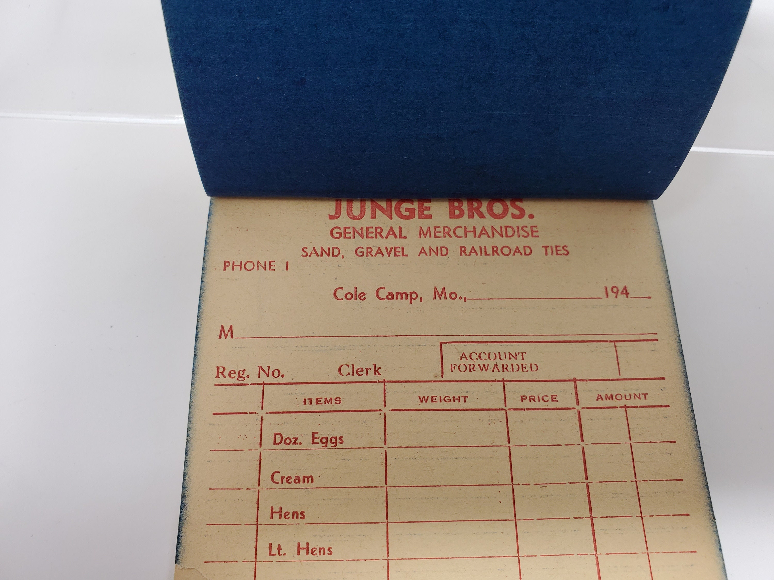 1940's Carbon Ticket Book 1940's General Merchandise Etsy