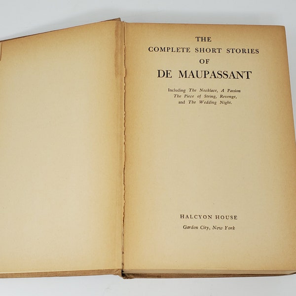 Vintage 1947 Las historias cortas completas de De Maupassant / 300 historias cortas de Guy De Maupassant / Francés Autor Historias cortas