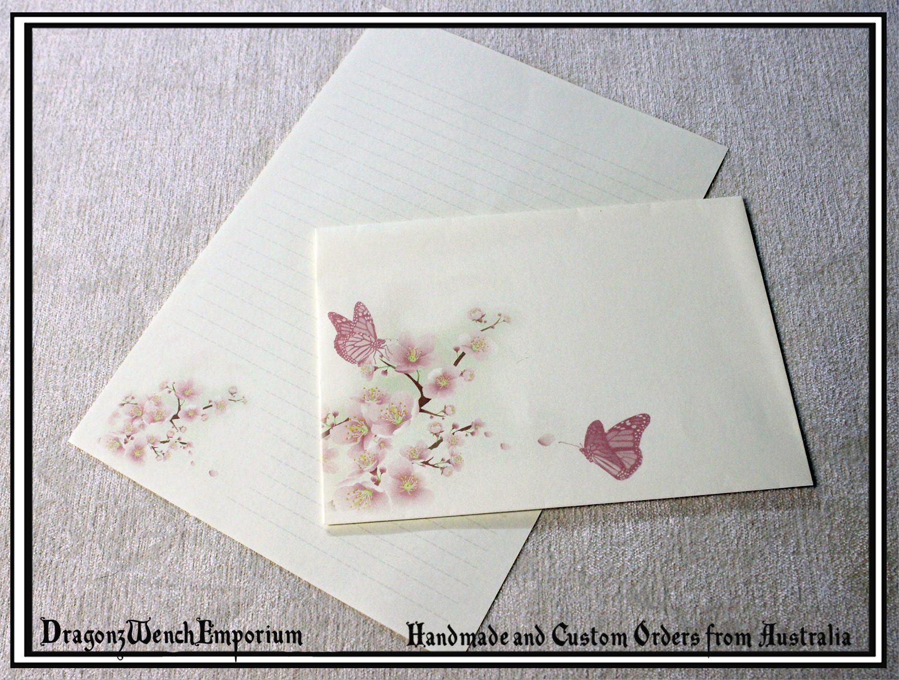 Handmade writing paper and envelopes. Handmade stationary. Etsy