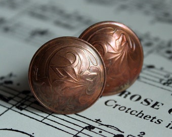 Domed Australian 2 cent coin Cufflinks with a Fire finish. Made in Australia.  Steampunk cufflinks. Corporate or event gifts