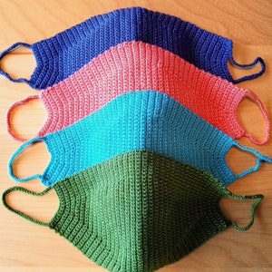 Crochet Face Masks with line and filter with carry pouch.